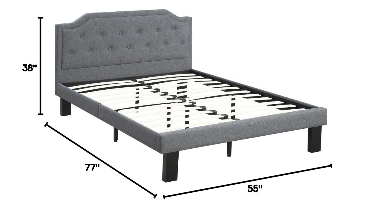 Glorious Upholstered Wooden Bed With Button Tufted Headboard