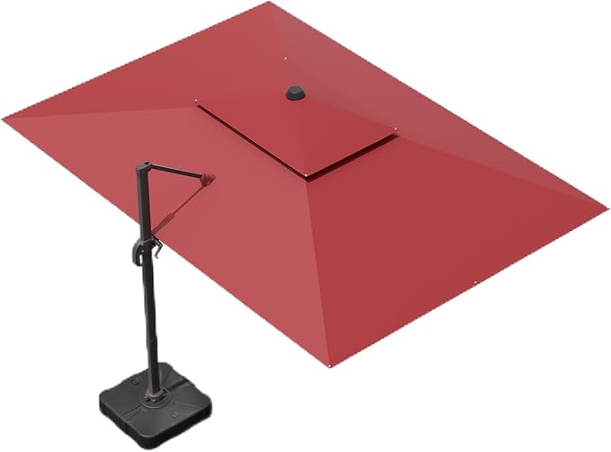 10x13 FT Patio Umbrella, Large Cantilever Rectangular Double Top Heavy Duty Offset Umbrellas