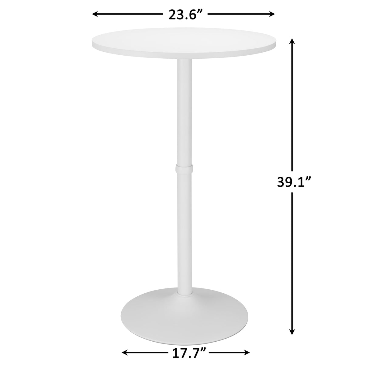 Round Cocktail Bar Table with Metal Base, Tall Bistro Pub Table, Counter Bar Height Table