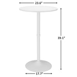 Round Cocktail Bar Table with Metal Base, Tall Bistro Pub Table, Counter Bar Height Table