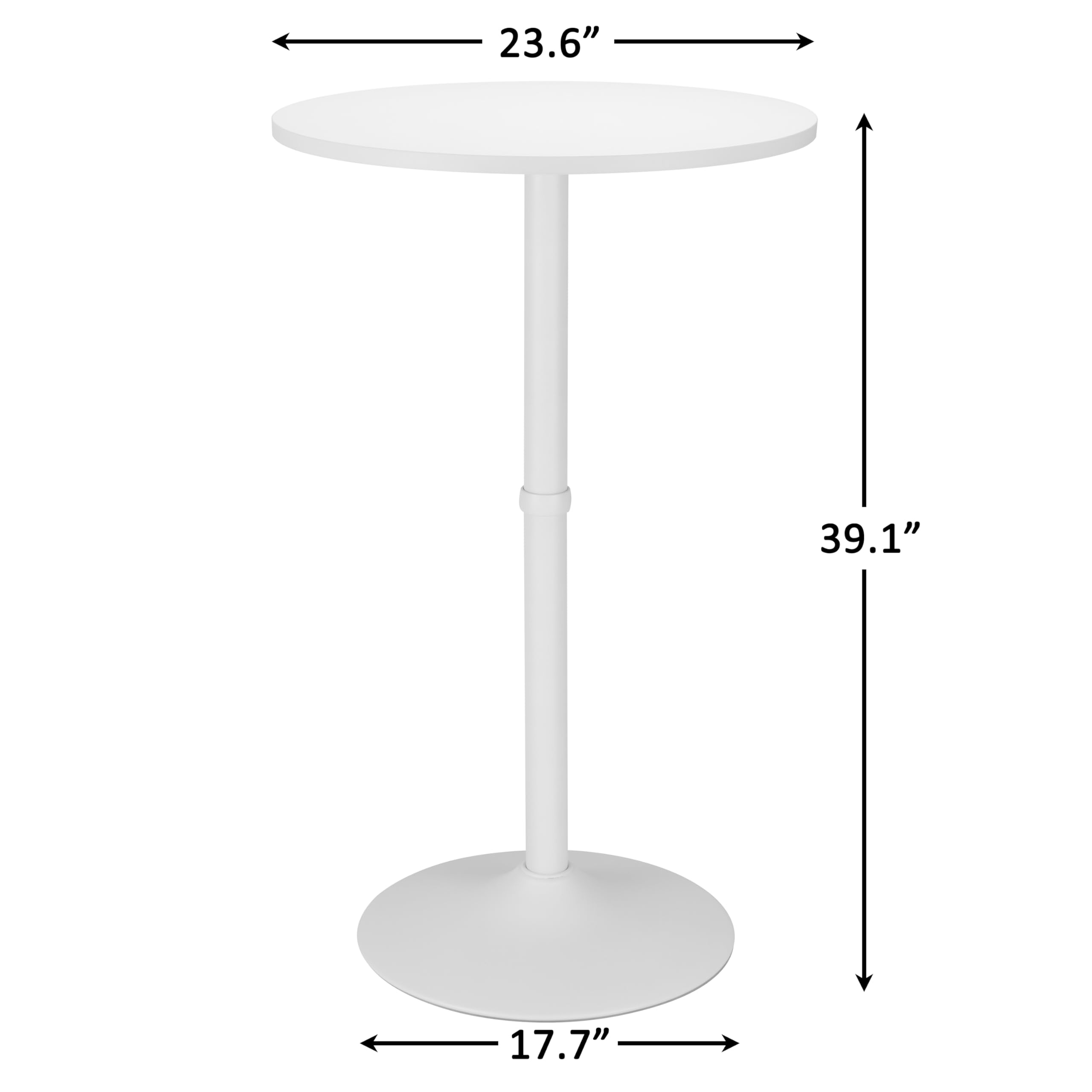 Round Cocktail Bar Table with Metal Base, Tall Bistro Pub Table, Counter Bar Height Table