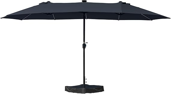 15ft Rectangle Patio Umbrella, Double-Sided Outdoor Market Umbrella