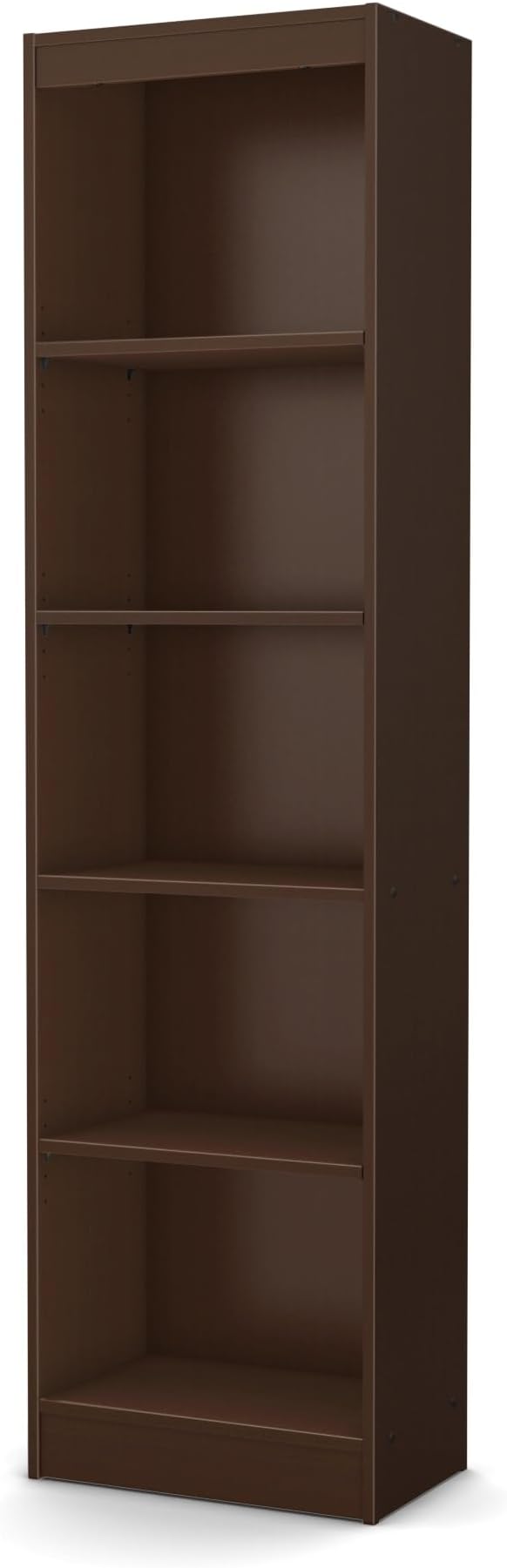 Axess 5-Shelf Narrow Bookcase, Chocolate