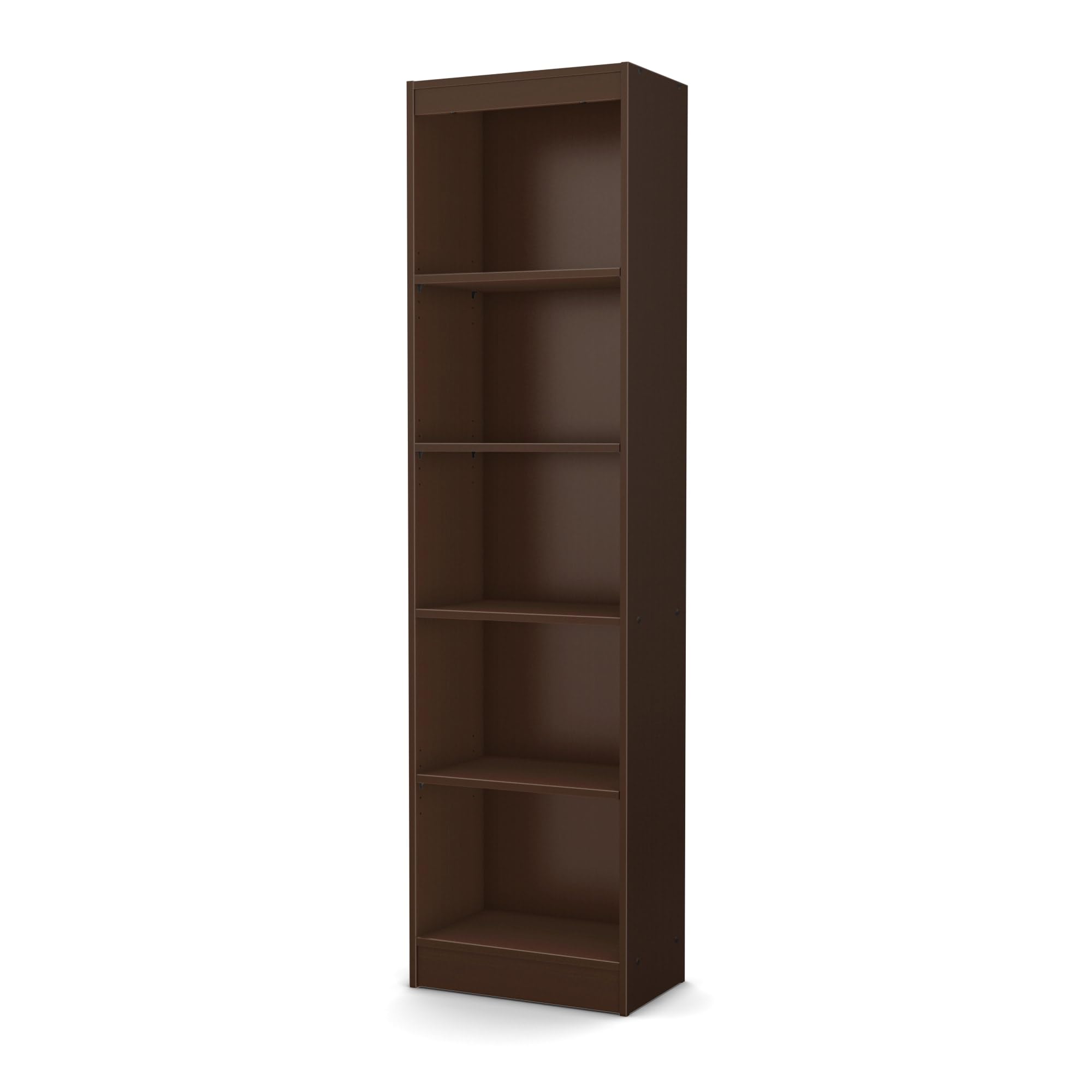 Axess 5-Shelf Narrow Bookcase, Chocolate