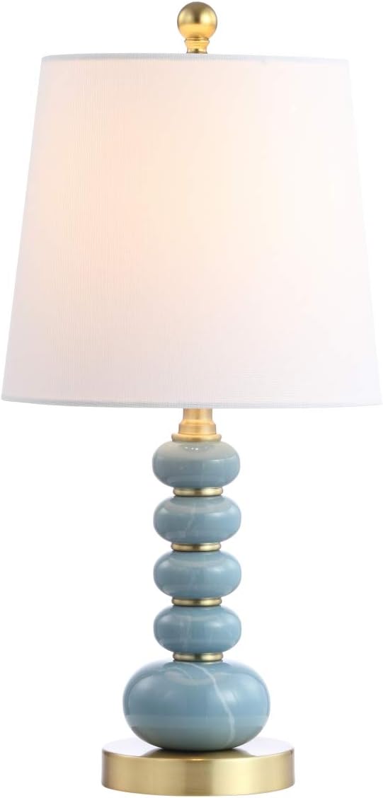 Lighting Collection Trace Light Blue Marble Finish/ Brass Gold 20-inch