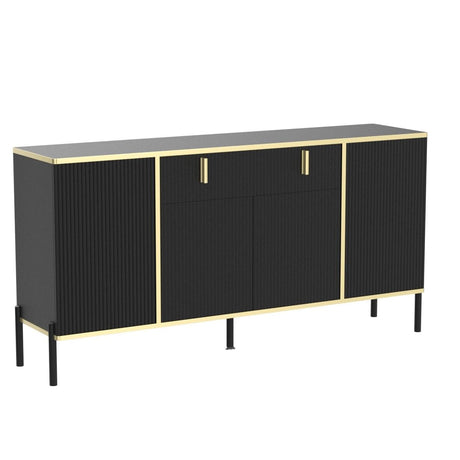 Modern Credenza Sideboard Buffet with Drawer & Pop-Up Doors, Buffet Sideboard