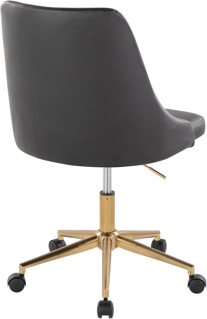 Ergonomic Gray Leather Home Office Chair with Back Support 360° Swivel Adjustable Height Wheels Ideal for Work Gaming Relaxation Modern Design for Comfort and Style