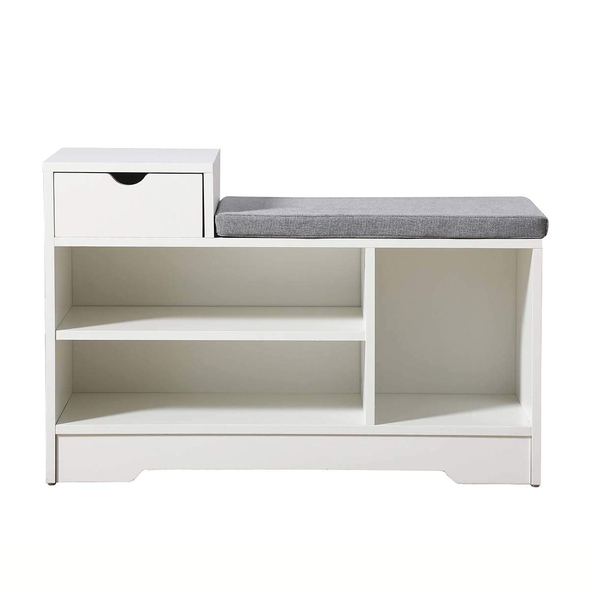 Shoe Storage Benches with Cushion Seating White