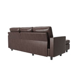 Faux Leather Sectional Sofa, Convertible Sectional Couch L Shaped Couch Sofa for Small