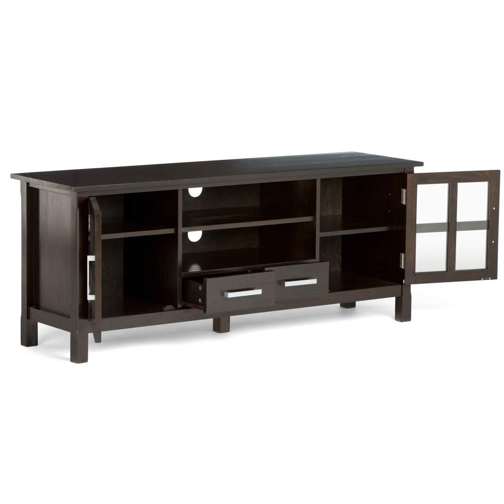 Kitchener SOLID WOOD Universal TV Media Stand, 60 inch Wide, Contemporary