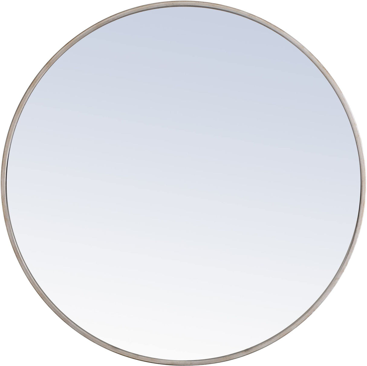 Eternity 32" Round Metal Frame Mirror in Silver