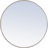 Eternity 32" Round Metal Frame Mirror in Silver