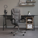 Reclining Office Chair Gray Faux Leather (15.15 KG/33.33 LBS)