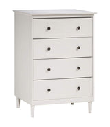 Tall Wood Dresser Bedroom Storage Drawer  4 Drawer White