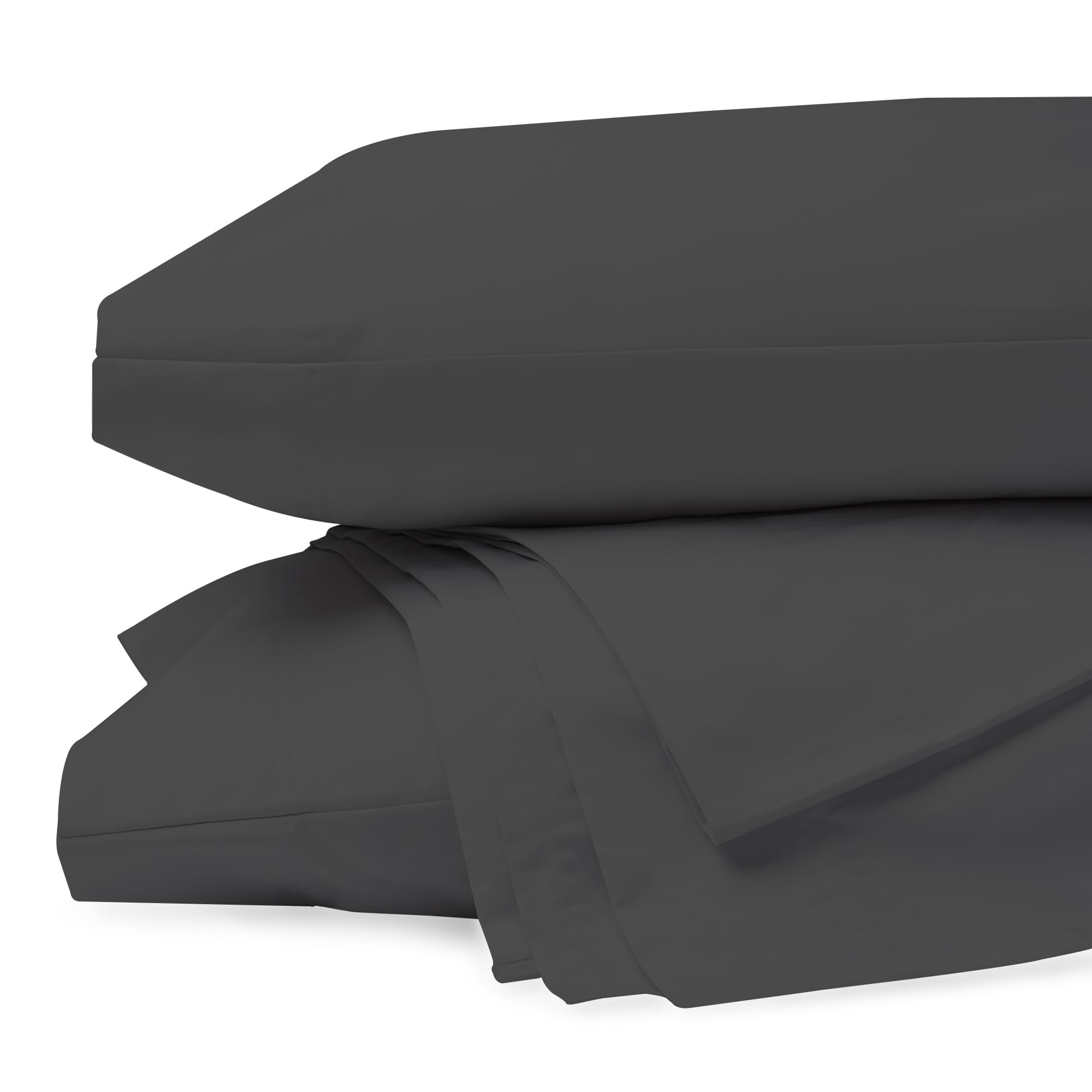 Hotel Luxury Bed Sheets, 400TC Twin Dark Gray Sheet Set, 100% Cotton Bed Sheets,