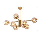 Glass Globe Chandelier Mid Century Modern Pendant Lights Black Ceiling Hanging Light