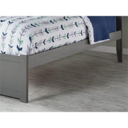 BOWERY HILL Twin XL Solid Wood Bed with Twin XL Trundle in Grey