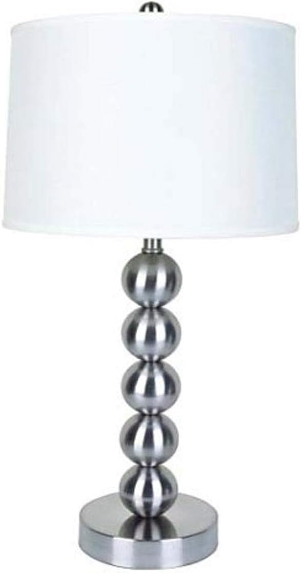 ORE International 6237 29 Metal Table Lamp, Satin Steel