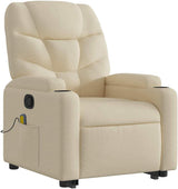 Fabric Power Lift Recliner Chair with 6-Point Vibration Massage - Stand up Assistance Wingback Armchair for Living Room