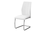 2 Piece DINING CHAIR-2PCS/ 39" H/WHITE LEATHER-LOOK/CHROME, 17.25" L x 20.25" D x 38.75" H