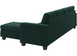 Velvet Reversible Sectional Sofa with Chaise Convertible L Shaped 4-seat