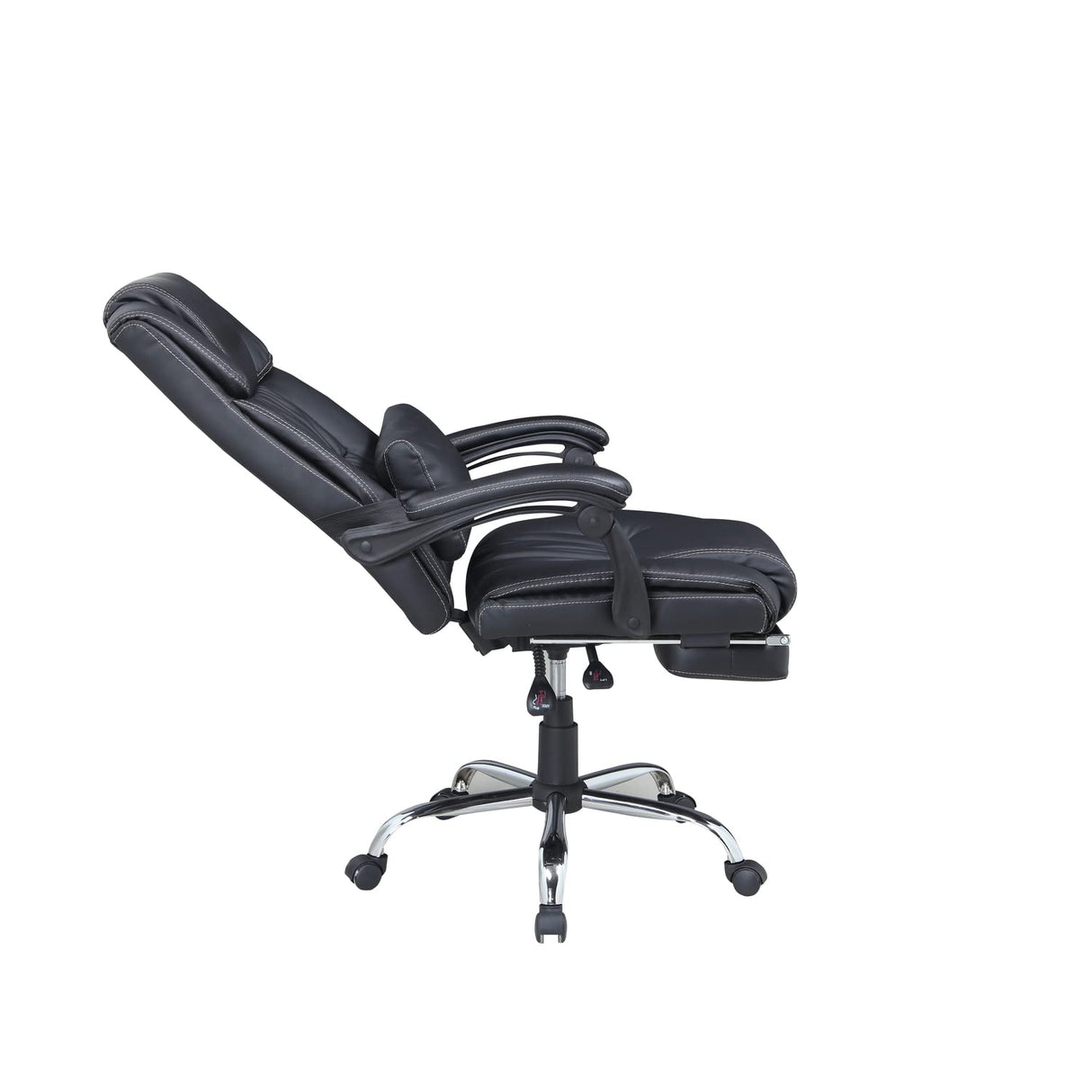 51.6" Extendable Steel/PU Ergonomic Computer Chair in Black