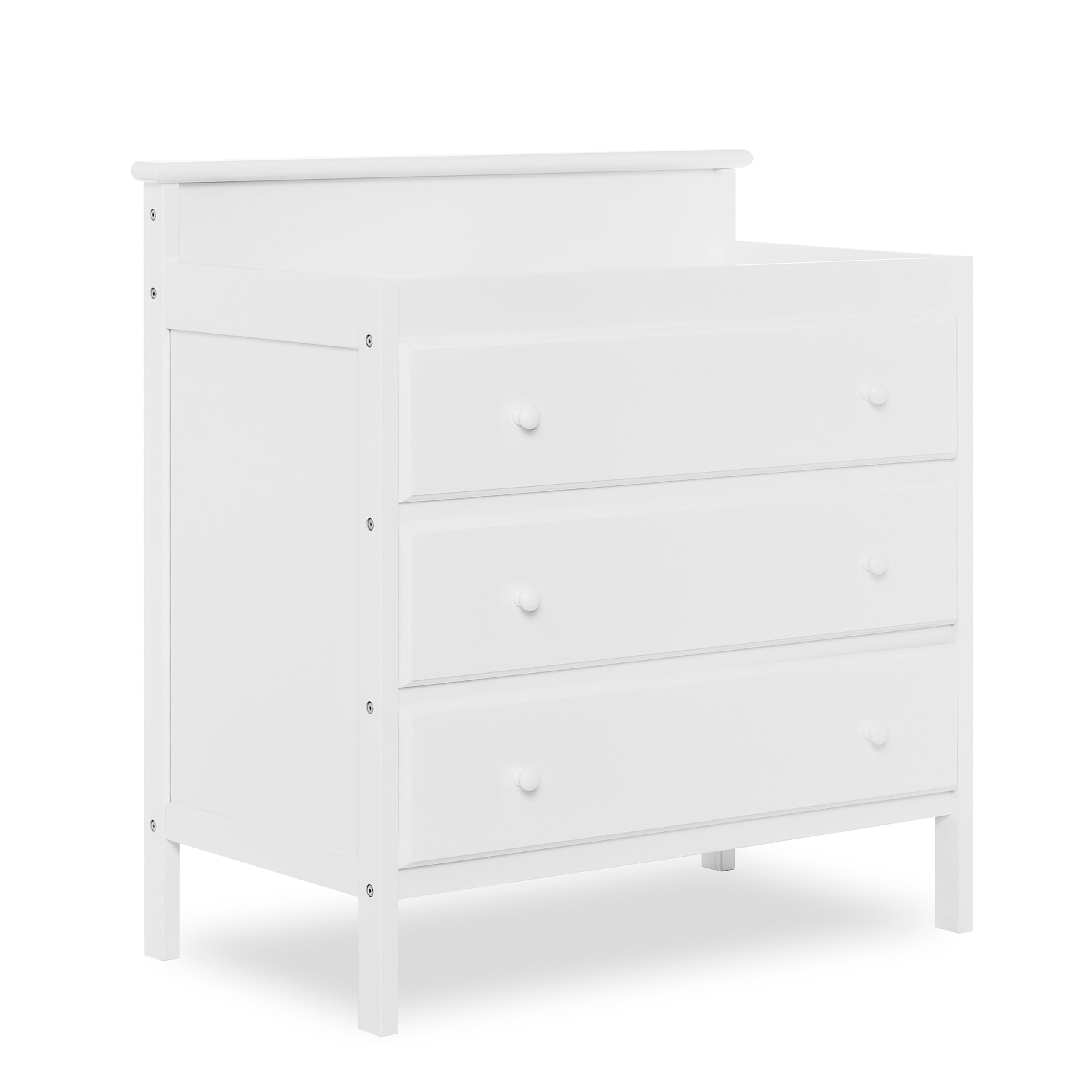 Mason Modern Changing Table with Free Changing Pad in White, Three Spacious Drawers