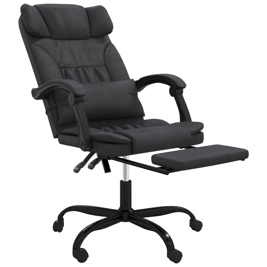 Reclining Office Chair Black Faux Leather (15.6 KG/34.32 LBS)