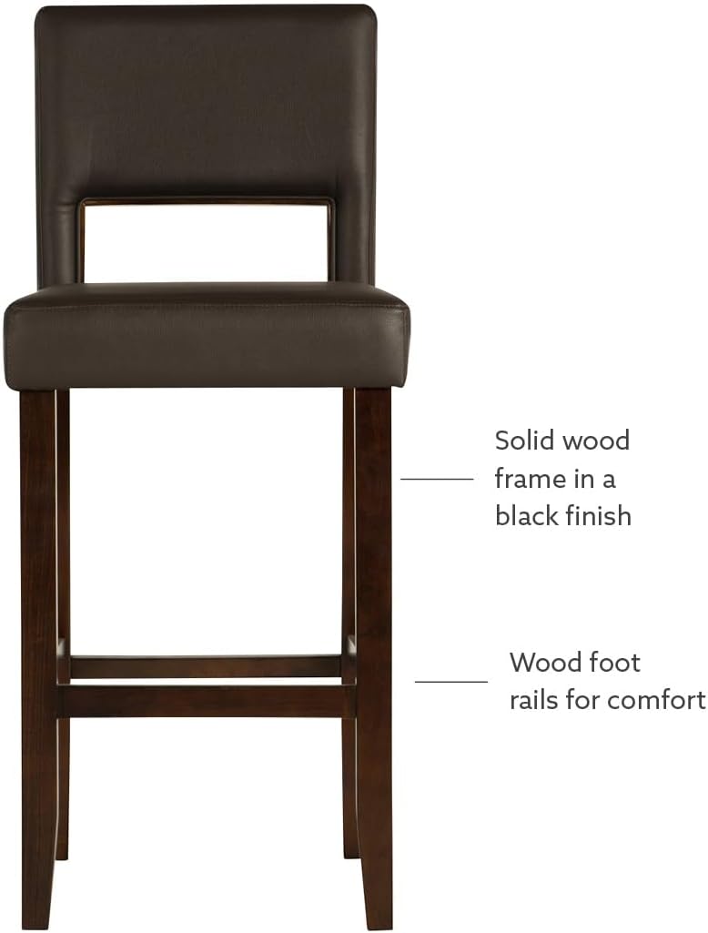 Vega Espresso Brown Barstool, 19" W x 20" D x 44.5" H