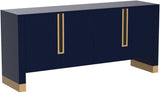 Florence Collection Modern | Contemporary Sideboard/Buffet with Gold Finished Base,