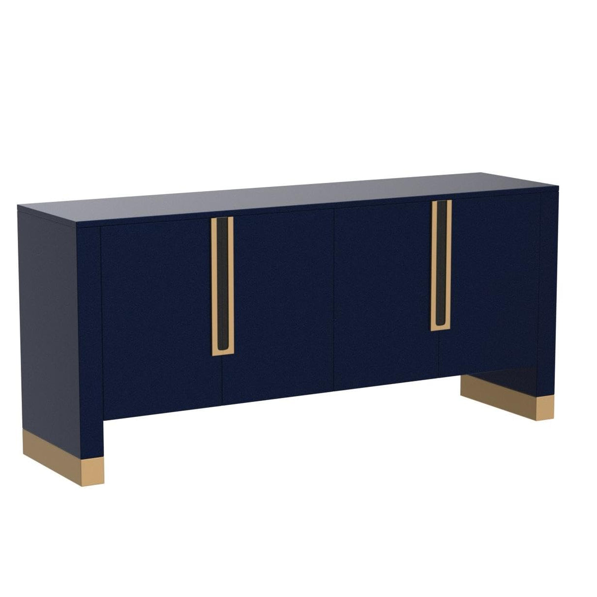 Florence Collection Modern | Contemporary Sideboard/Buffet with Gold Finished Base,