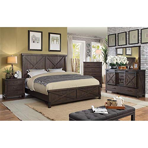 FOA Andrew 2pc Dark Walnut Solid Wood