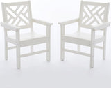 2 Pcs HDPE Outdoor Dining Chairs Set - All Weather Patio Chairs