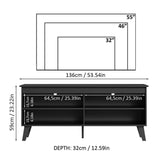 TV Stand Cabinet with 4 Shelves and Cable Management, TV Table Unit for TVs up