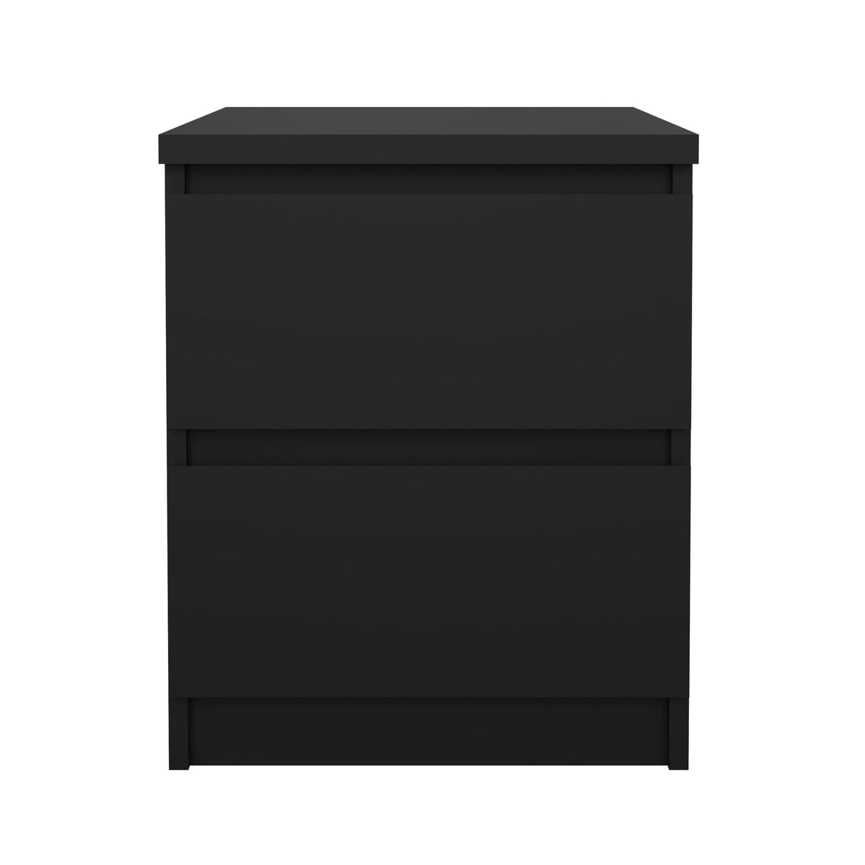 2 Drawer Bedroom Nightstand Nighstand, 19.69 in x 15.91 in x 19.49 in, Black