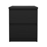 2 Drawer Bedroom Nightstand Nighstand, 19.69 in x 15.91 in x 19.49 in, Black