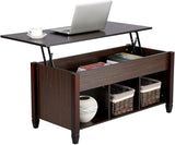 Coffee Table, Lift Top Coffee Table w/Hidden Storage Compartment & Lower 3 Cube Open