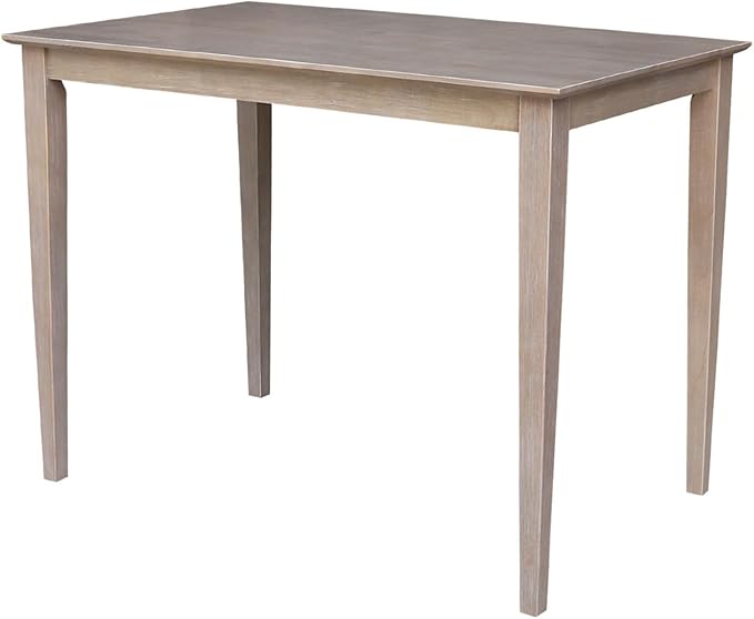 Solid Wood Top Table - Counter Height, Washed Gray Taupe