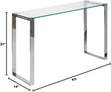 Polished Stainless Steel Legs and Durable Glass Top, Modern Home Furniture