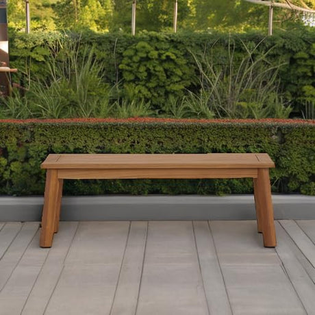 Janiyah Casual Outdoor Dining Bench, Light Brown