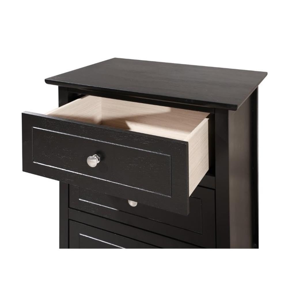 Daniel 3 Drawer Nightstand in Black