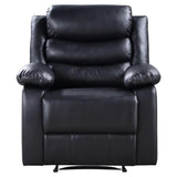 Eilbra Faux Leather Power Recliner with Pillow Top Armrest in Black