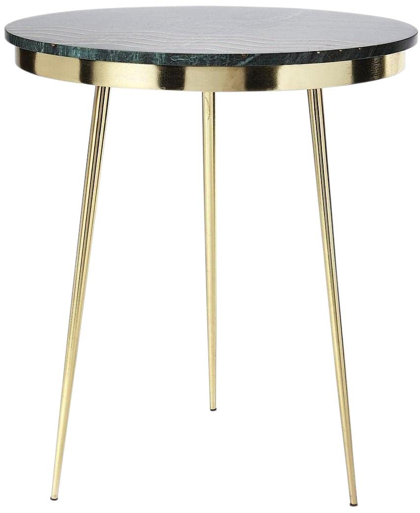 Hollings Marble and Brass Accent Table in Green