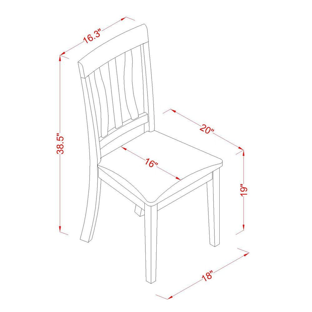 WEAN5-BLK-LC 5 Piece Set for 4 Includes a Rectangle Table with Butterfly Leaf and 4 Faux Leather Kitchen Dining Chairs,