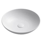 Round White Porcelain Ceramic Vessel Bathroom Sink, 16 1/2 in. D x 4 3/8 in. H