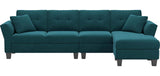 Velvet Sectional Couch L Shaped Sofa 4 Seater Sofa with Chaise L-Shaped