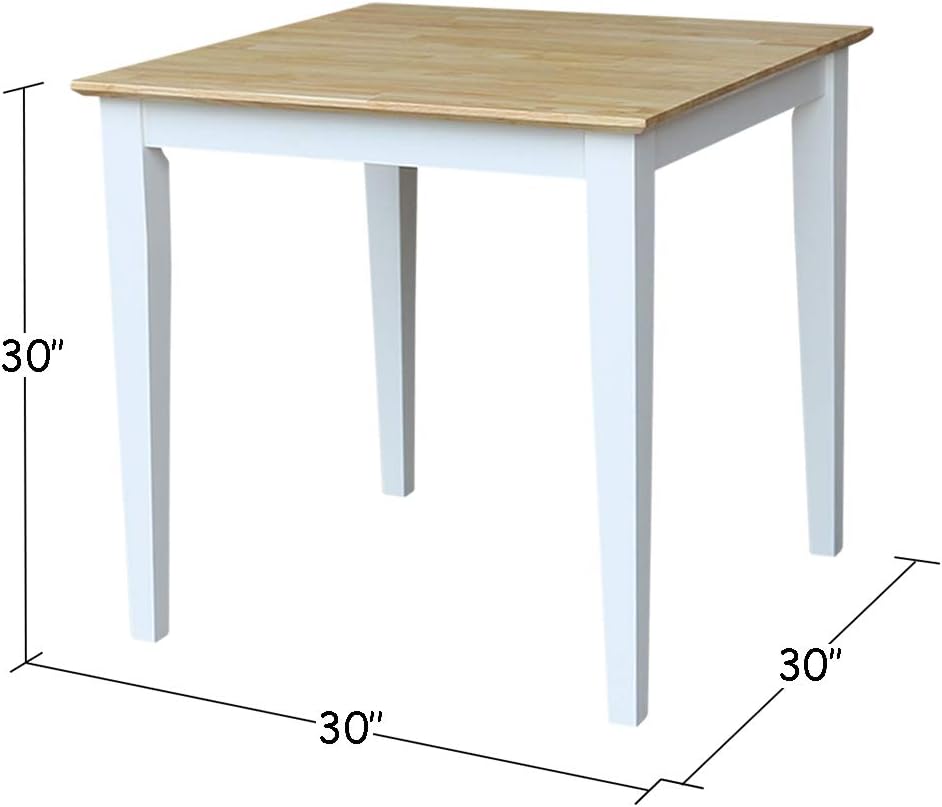 Wood Table, Dining Height, White/Natural