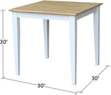 Wood Table, Dining Height, White/Natural