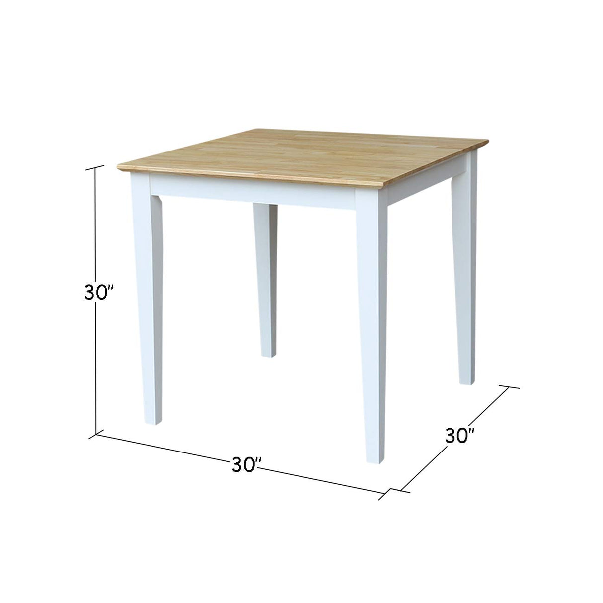 Wood Table, Dining Height, White/Natural