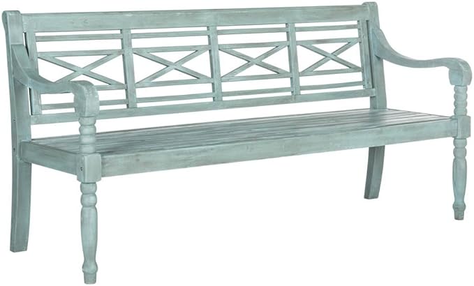 Patio Collection Martin Adirondack Acacia Wood Bench, Ash Grey